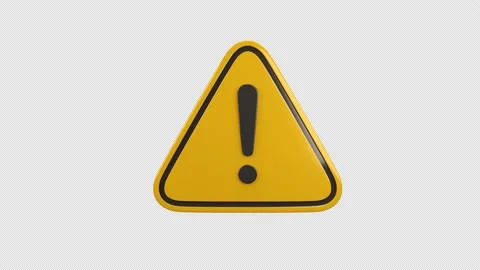 3D Exclamation Sign rotating with LOOP and transparent background 4k Stock Footage 159592042