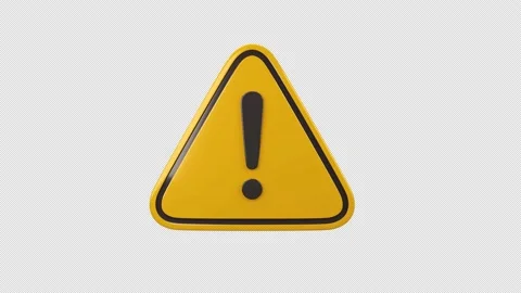 3D Exclamation Sign Rotating LOOP transp... | Stock Video | Pond5