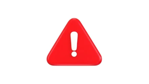 3d exclamation sign warning or danger risk message alert problem icon animation Stock Footage 312117816