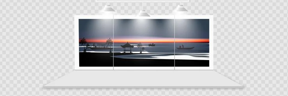 3D exhibition booth. White empty promotional stand with desk. Vector white empty Stock Illustration