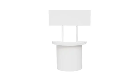 3D exhibition stand with a blank panel for advertising as a template, banne.. Stock Illustration