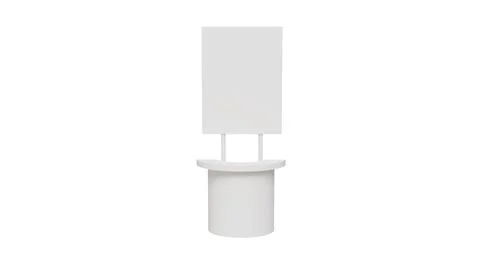 3D exhibition stand with a blank panel for advertising as a template, banne.. Stock Illustration