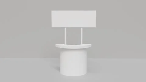 3D exhibition stand with a blank panel for advertising as a template, banne.. Stock Illustration