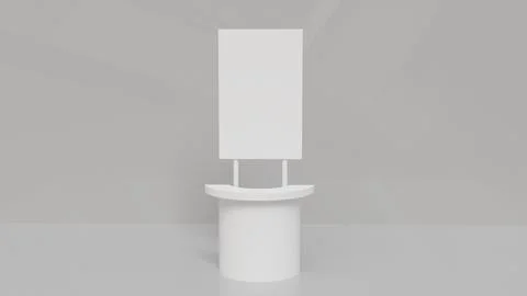 3D exhibition stand with a blank panel for advertising as a template, banne.. Stock Illustration