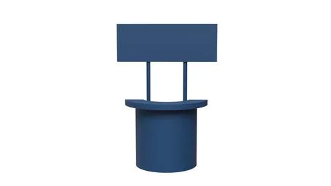 3D exhibition stand with a blank panel for advertising as a template, banne.. Stock Illustration