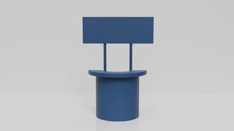 3D exhibition stand with a blank panel for advertising as a template, banne.. Stock Illustration