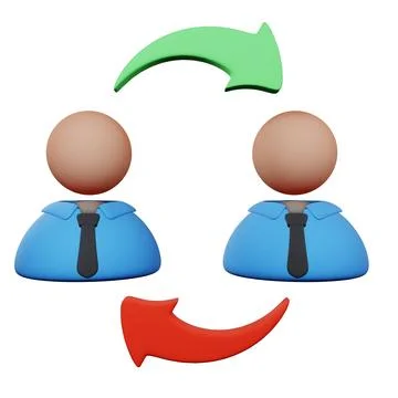 3d Experience Exchange Icon with Rounded Arrow. Stock Illustration