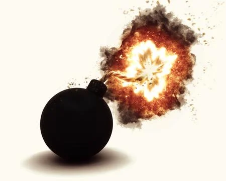 3D exploding bomb Illustrazione stock