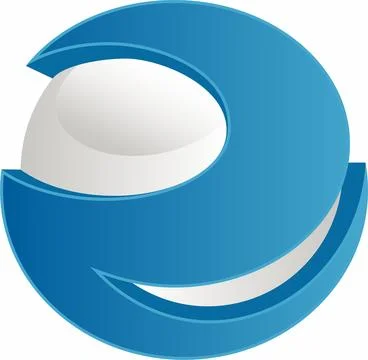 3D explorer letter E logo design Stock Illustration