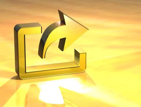 3d export gold sign Illustrazione stock