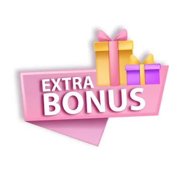 3D extra bonus vector voucher gift coupon icon, shopping sale discount Stock Illustration