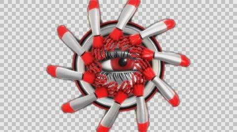 3D EYE HANDS HEALING CIRCLE 4K VIDEO ANIMATION. TRANSPARENT ALPHA CHANNEL. Stock Footage 59988038