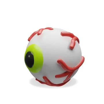 3D eyeball with red veins Stock Illustration