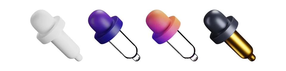 3D eyedropper packed with stylish tool vectors for corporate design branding Ilustración de archivo