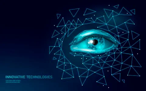 3D eyelid technology low poly design. Skincare treatment adult face salon Illustrazione stock