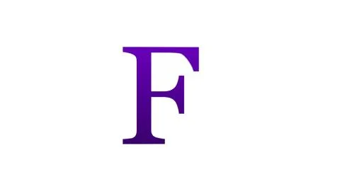 3d F letter logo loopable purple color white background Stock Illustration