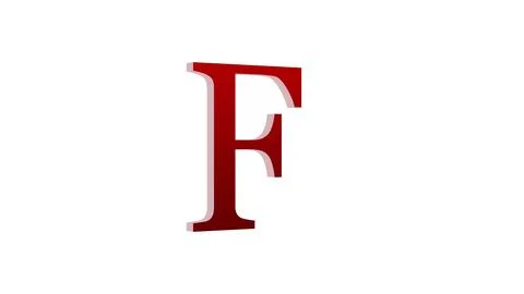 3d F letter logo loopable red color white background Illustrazione stock