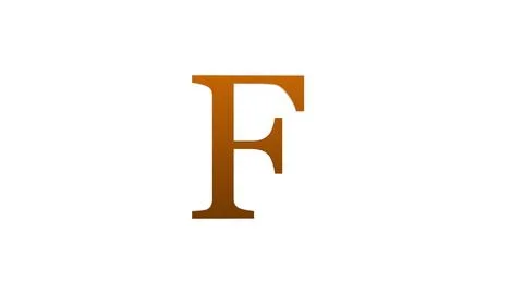 3d F letter logo loopable rotated brown color white background 스톡 일러스트