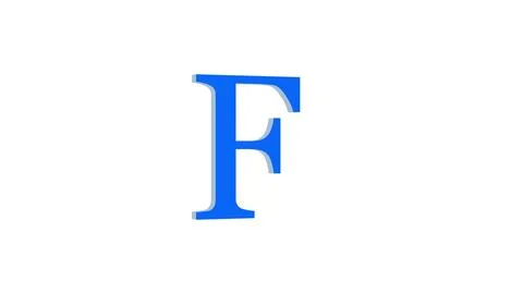 3d F letter logo loopable blue color white background Stock Photos