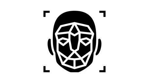 3d facial mapping glyph icon animation Stock Footage 326147141