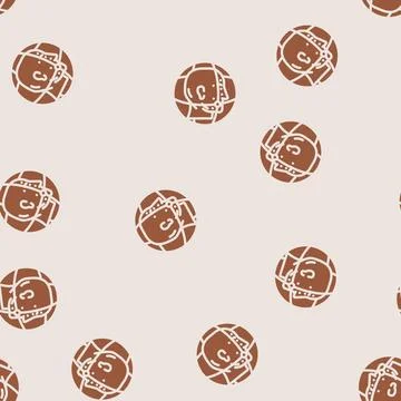 3d facial mapping glyph vector seamless pattern Stock Illustration