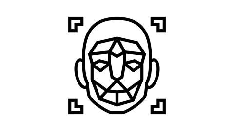 3d facial mapping line icon animation Stock Footage 326127214