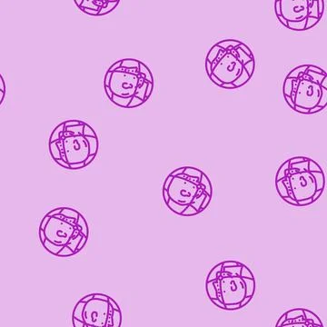 3d facial mapping line vector seamless pattern 스톡 일러스트