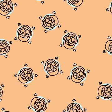 3d facial mapping vector seamless pattern イラスト素材