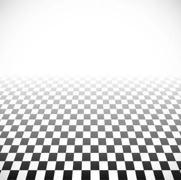 3d Fading checkered plane with perspective. Fade effect with opacity mask, ca Stock Illustration