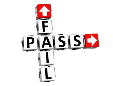 3d fail pass crossword Stock Illustration