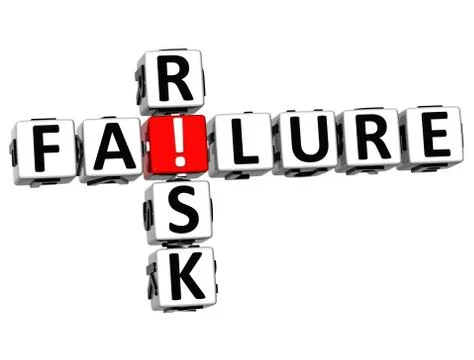3d failure risk crossword Illustrazione stock