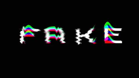 3D FAKE text, glitch effect pixelated font interferences animation, loop Stock Footage 119189624