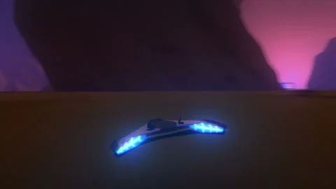 3d fake Video Game. Sci-Fi neon racing gameplay. Part1. No HUD Stock Footage 113485706