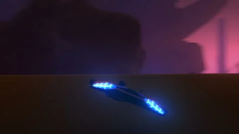 3d fake Video Game. Sci-Fi neon racing gameplay. Part2. No HUD Stock Footage 113485721