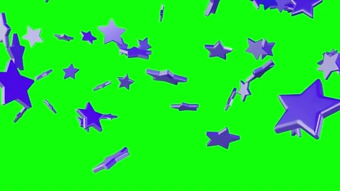 3d Falling Blue Star Social Media Green Screen Stock Footage 220529873