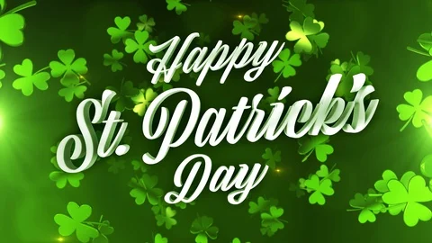 3D Falling Clovers with Text 動画素材 104072363