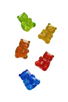 3D falling gummy bear collection Stock Illustration
