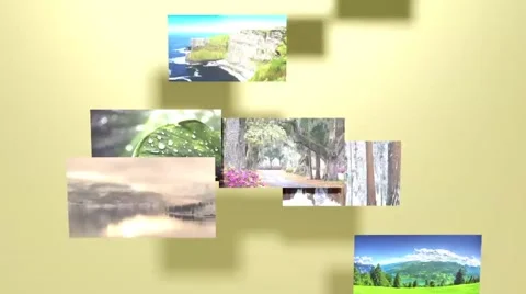3d Falling Slideshow After Effects stock