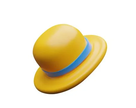 3d falling summer hat for beach. Stock Illustration