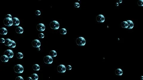 3D falling underwater bubbles cloud 4K 3D loop Animation backgrounds. Fast .. Illustrazione stock