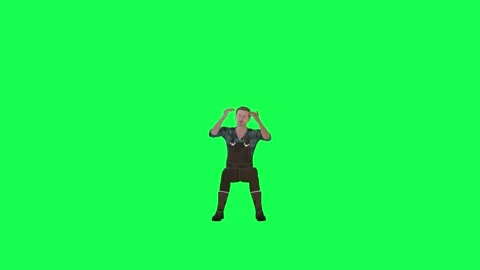3d farmer man clapping for his boy in match green screen Video stock 257685650