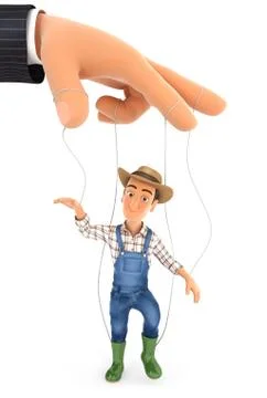 3d farmer puppet concept Stock Illustration