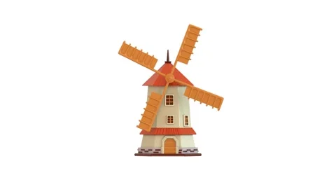 3d farming windmill loader icon animation Video stock 314738420