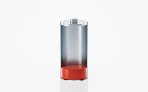 3D fast charge battery on white background, energy technology concept, 3d r.. Illustrazione stock