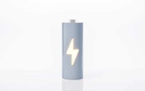 3D fast charge battery on white background, energy technology concept, 3d r.. Illustrazione stock