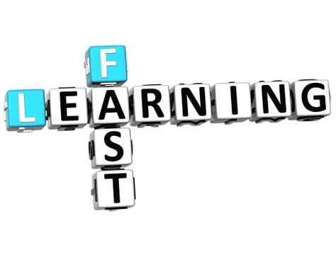 3d fast learning crossword Stock Illustration