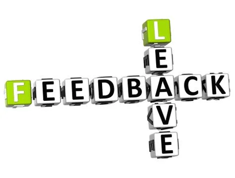 3d feedback leave crossword Illustrazione stock