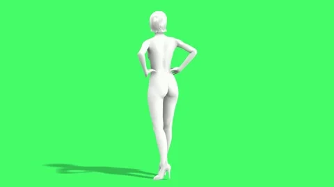 3D Female Model Posing Animation Stock Footage 281149536