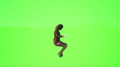 3d female students studying and working with laptops and tablets while sitting Stock-Footage 243292017