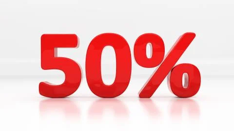 3d fifty percent Stock Illustration